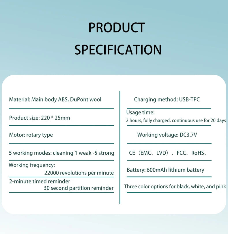 Morning Renewal -360 ° Rotating Electric Toothbrush, Adult Timer 5-mode Rechargeable Toothbrush, 4 replaceable brush heads elect