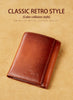 Dante Retro Three Fold Genuine Leather Men's Wallet with Anti-Theft Card Swiping Head Layer Cowhide Wallets Multiple Card Slot