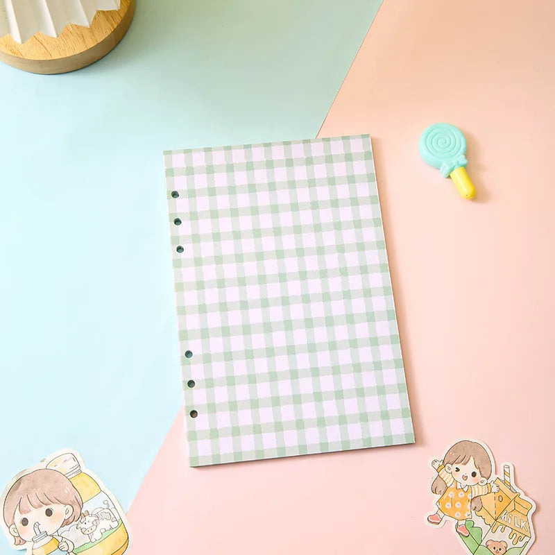 50 Sheet A5 A6 Loose-leaf Colorful Refill Inner Page Line Blank Grid Inner Page Inside Paper Stationery