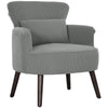 DodiOnline Corduroy Retro Accent Chair - Light Grey