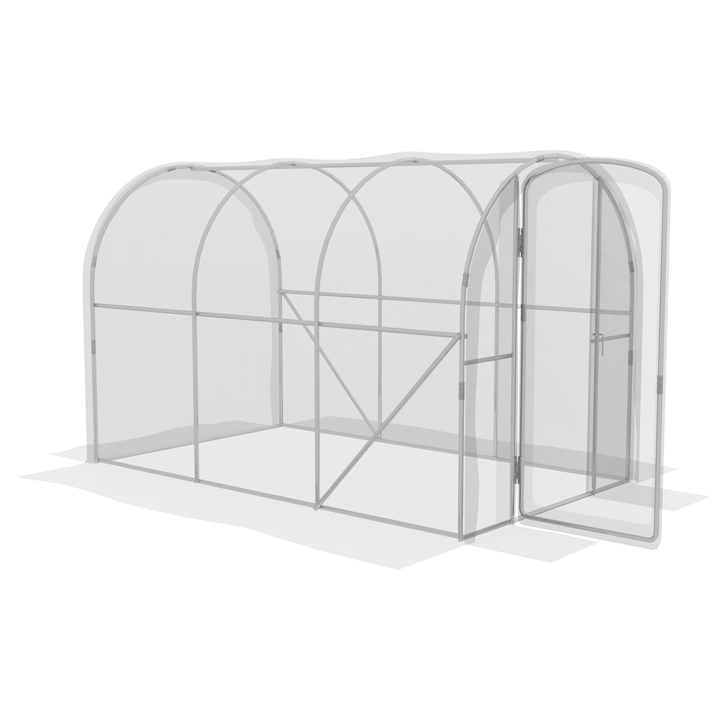 DodiOnline Polytunnel Greenhouse Walk-in Grow House with PE Cover, Door and Galvanised Steel Frame, 3 x 2 x 2m, Clear