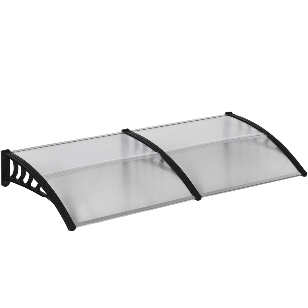DodiOnline Front Door Canopy, Outdoor Awning, 200 x 96cm Rain Shelter for Window, Porch and Front/Back Door, Clear