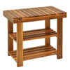 DodiOnline Acacia Wood Shoe Bench,  3-Tier Shoe Storage Rack, Hallway Organizer Shelf, for Entryway, Living Room, Bedroom, 50 x 28 x 45 cm, Teak