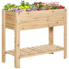 DodiOnline Wooden Raised Plant Stand Outdoor Flower Bed Box with Clapboard 100 x 40 x 84cm