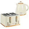 DodiOnline 3000W 1.7L Rapid Boil Kettle & 4 Slice Toaster, Kettle and Toaster Set with 7 Browning Controls and Crumb Tray, Beige