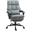 DodiOnline Faux Leather Reclining Office Chair, with Footrest - Grey