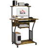 DodiOnline Multi-Storage Work Desk, with Sliding Keyboard Tray - Brown/Black