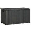 DodiOnline 336 Litre Extra Large Outdoor Garden Storage Box, Water-resistant Heavy Duty Double Wall Plastic Container, Outdoor Furniture Organizer, Deck Cushion Chest with Wheels and Handles, Black