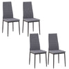 DodiOnline High Back Dining Chairs Modern Upholstered Linen-Touch Fabric Accent Chairs with Metal Legs for Kitchen, Set of 4, Grey