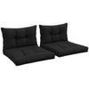 DodiOnline 2-Piece Seat Cushions Back Pillows Replacement, Patio Chair Cushions Set for Indoor Outdoor, Black