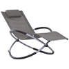 DodiOnline Outdoor Orbital Lounger Zero Gravity Patio Chaise Sun Lounger Foldable Rocking Chair with Pillow, Grey