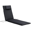 DodiOnline Garden Sun Lounger Cushion Replacement Thick Sunbed Reclining Chair Relaxer Pad with Pillow - Black