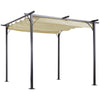 DodiOnline 3 x 3(m) Metal Pergola with Retractable Roof, Garden Gazebo Metal Pergola Canopy. Outdoor Sun Shade Shelter for Party BBQ, Beige