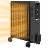 DodiOnline 2500W Oil Filled Radiator, 11 Fin, Portable Electric Heater with 3 Heat Settings, Safety Cut-Off and Wheels, Grey