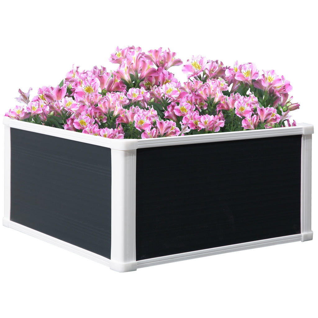 DodiOnline 96L Raised Garden Bed, Weather-resistant PP Planter Box Containers for Outdoor Patio Plant Flower Vegetable, 60 x 60 x 30 cm
