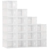 DodiOnline 18PCS Clear Shoe Box, Plastic Stackable Shoe Storage Box for UK/EU Size up to 8.5/43 with Magnetic Door for Women/Men, 25 x 35 x 19cm