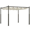 DodiOnline 3 x 3(m) Garden Pergola with Retractable Roof and Magnetic Fixture, Outdoor Gazebo Pergola Kit Sun Shade Canopy, UPF30+, 80mm Metal Column, Cream White