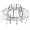 DodiOnline Outdoor Garden Metal Round Tree Bench Seat Diameter 160cm Height 90cm Silver