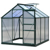 DodiOnline 6 x 6ft Polycarbonate Greenhouse, Large Walk-In Green House with Slide Door and Window, Garden Plants Grow House with Aluminium Frame and Foundation, Dark Green