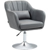 DodiOnline Swivel Microfibre Accent Chair for Living Room Contemporary Vanity Armchair with Adjustable Height Thick Cushion Lumbar Support Armrest for Bedroom Office Dark Grey