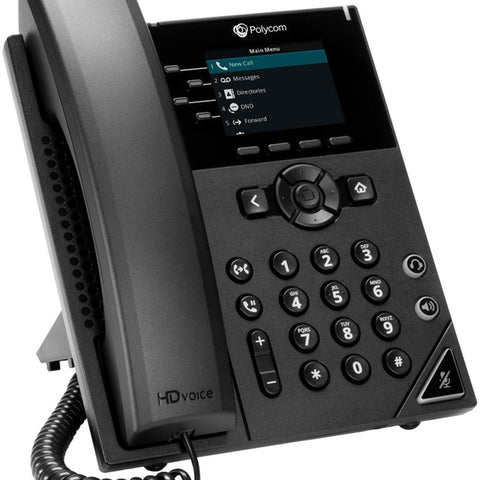 Poly VVX 250 4-line Desktop Business IP Phone with dual 10/100/1000 Ethernet ports.