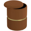 DodiOnline Velvet-Feel Storage Ottoman - Brown