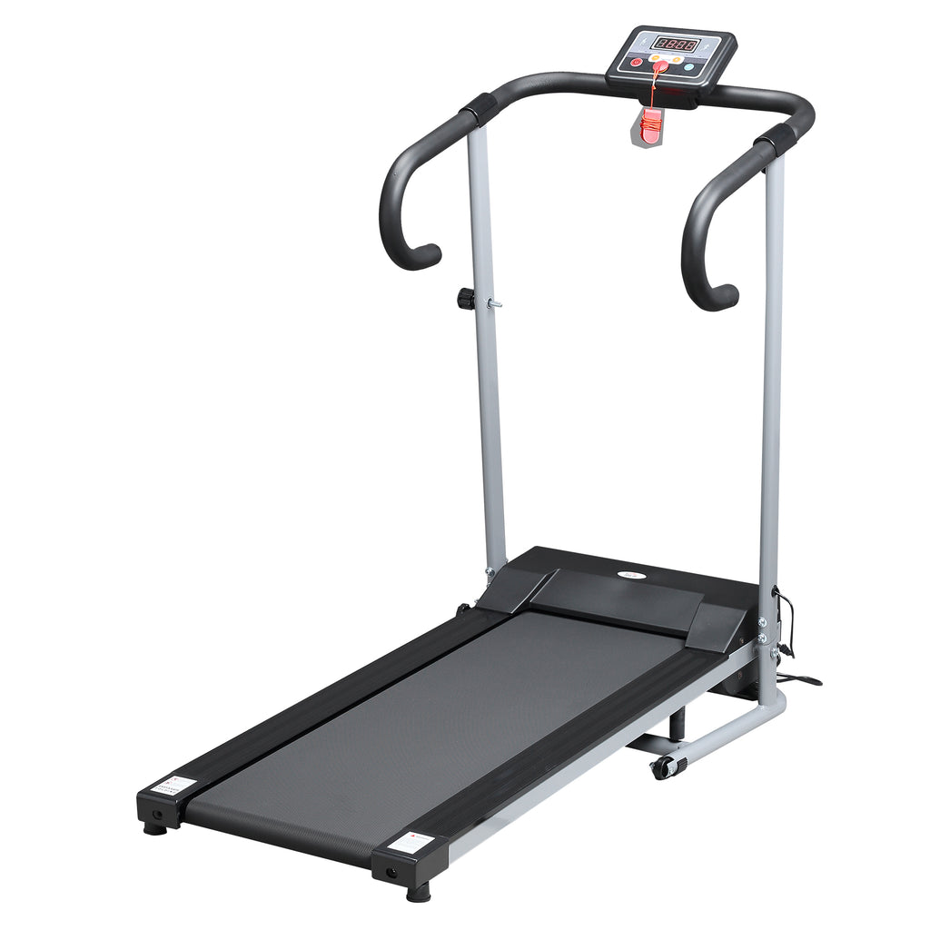 DodiOnline 1.25HP Motorised Electric Treadmill, 10km/h Folding Running Machine, Gym Fitness Exercise with LCD Monitor, Grey