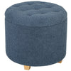 DodiOnline 31.8L Teddy Fleece Storage Ottoman - Blue