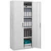 DodiOnline Five Shelf Lockable Steel Office Cabinet - White