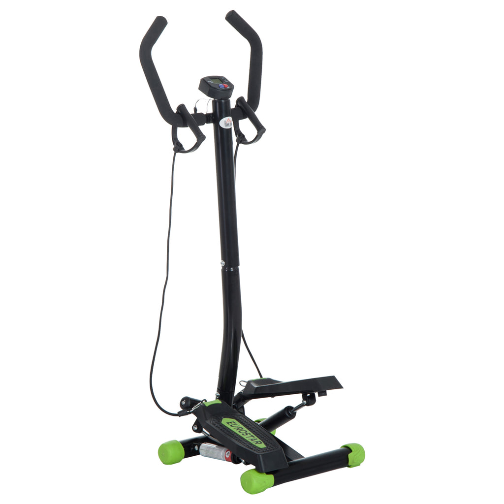 DodiOnline Twister Stepper, Step Machine w/ Resistance Bands, LCD Display and Handlebar, Steppers for Exercise Workout Home Gym Office