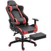 DodiOnline High-Back Gaming Chair Swivel Home Office Computer Racing Gamer Recliner Chair Faux Leather with Footrest, Wheels, Red Black