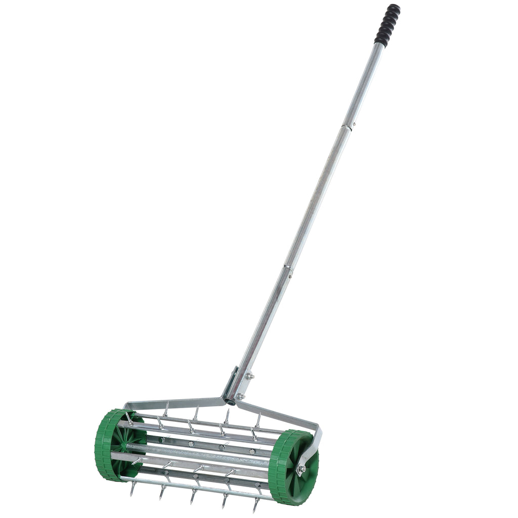 DodiOnline Garden Rolling Lawn Aerator Heavy Duty Steel Grass Roller w/ Adjustable Handle