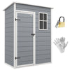 DodiOnline 5' x 3' Garden Shed with Floor, Outdoor Storage Shed with Lockable Door, Window and Vent for Garden, Patio, Grey