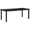 DodiOnline Aluminium Outdoor Garden Dining Table for 8 People, Faux Wood Top, for Garden, Patio, 190 x 90 x 74cm, Black