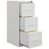 DodiOnline Three-Drawer Modern Steel Filing Cabinet - Cream