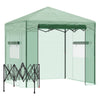 DodiOnline Pop-up Small Greenhouse, Outdoor Walk-in Tomato Greenhouse with Carrying Bag, PE Cover, Steel Frame, Green, 2.4L x 1.8W x 2.4H m
