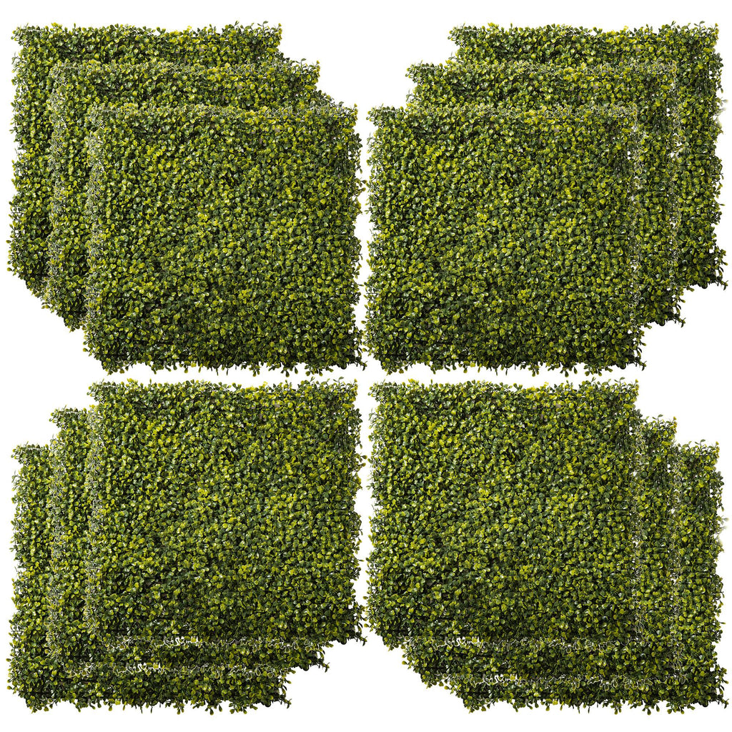 DodiOnline 12PCS Artificial Boxwood Wall Panels 50cm x 50cm Grass Privacy Fence Screen Faux Hedge Greenery Backdrop Encrypted Milan Grass for Home Garden Backyard Balcony