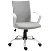 Vinsetto Office Chair Linen Swivel Computer Desk Chair Home Study Task Chair with Wheels, Arm, Adjustable Height, Light Grey