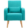 DodiOnline Accent Chair, Linen-Touch Armchair, Upholstered Leisure Lounge Sofa for Living Room, Club Chair with Wooden Frame, Teal