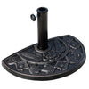 DodiOnline 9kg Resin Half Round Parasol Base Umbrella Stand Garden Outdoor Accessories - Adjustable Coupler Suitable Umbrella Rod: ?3.8cm, ?4.8cm