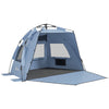 DodiOnline 2-3 Person Pop Up Beach Tent, UPF15+ Sun Shelter with Extended Floor, Sandbags, Mesh Windows and Carry Bag, Light Blue