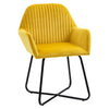 DodiOnline Modern Arm Chair Upholstered Accent Chair with Metal Base for Living Room Yellow
