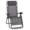 DodiOnline Zero Gravity Chair Metal Frame Texteline Armchair Outdoor Folding and Reclining Sun Lounger with Head Pillow for Patio Decking Gardens Camping, Grey