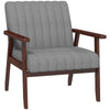 DodiOnline Mid Century Accent Chair, with Wooden Legs - Grey