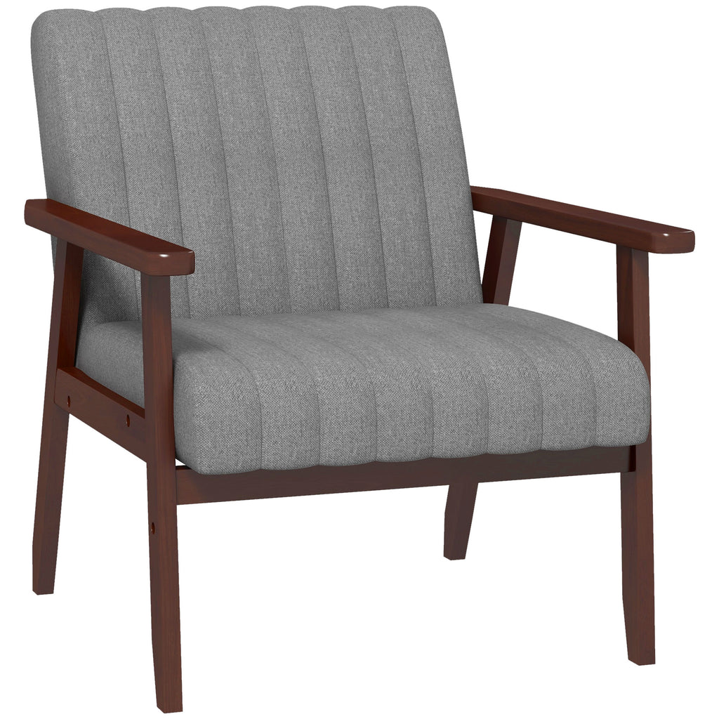 DodiOnline Mid Century Accent Chair, with Wooden Legs - Grey
