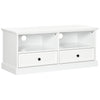 DodiOnline Modern TV Unit Cabinet for TVs up to 45 Inches, TV Stand with Drawers, Open Shelves, Cable Holes for Living Room, White