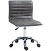 DodiOnline Adjustable Swivel Office Chair with Armless Mid-Back in Microfibre Cloth and Chrome Base - Grey