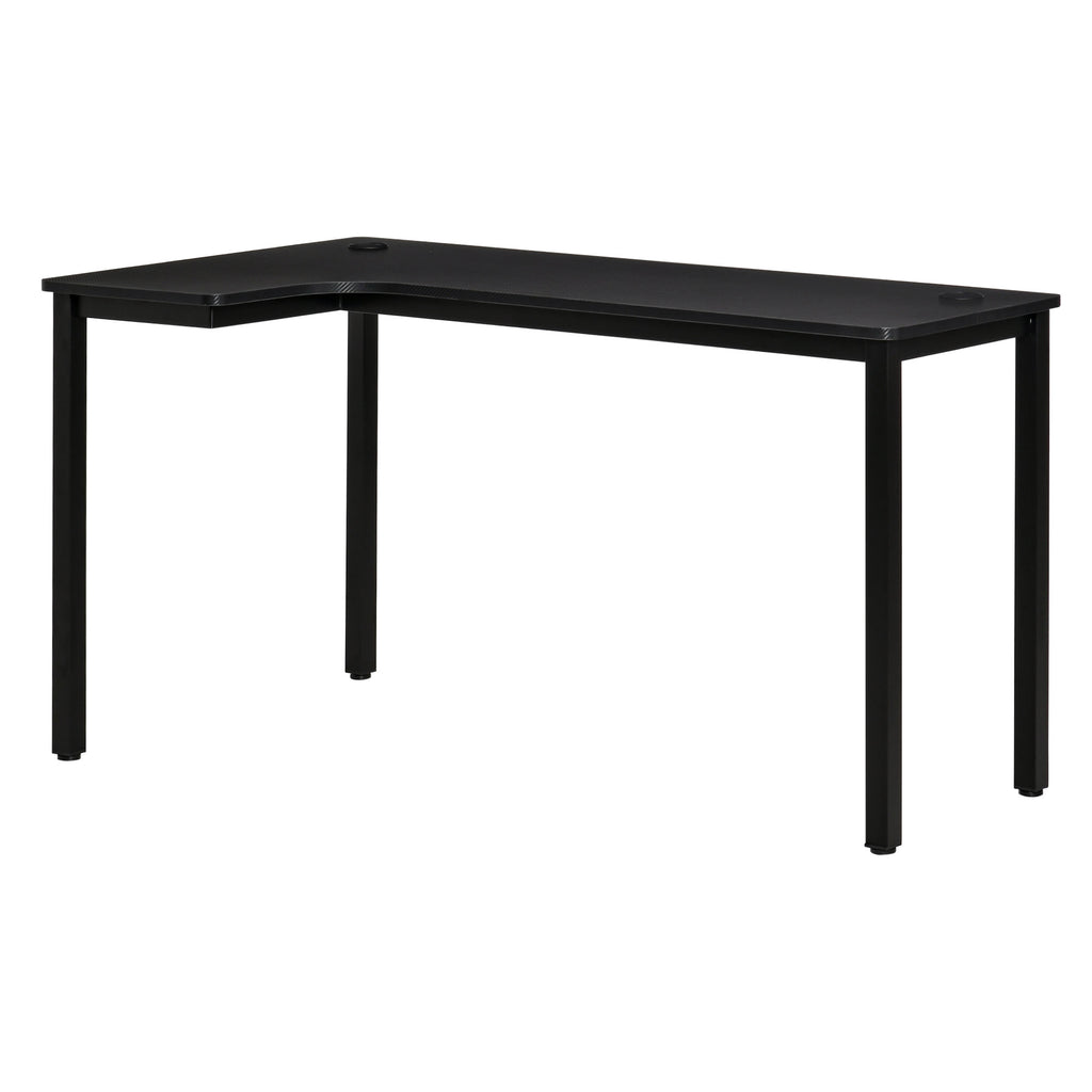 DodiOnline L-Shaped Gaming Desk, Computer Corner Desk, Home Office Workstation with Cable Management, 145 x 81 x 76cm, Black, Left