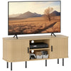 DodiOnline TV Stand Cabinet for TVs up to 55 Inches, TV Unit with Storage Shelves and Cupboard for Living Room, Oak Tone