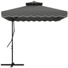 DodiOnline 2.5m Square Double Top Garden Parasol Cantilever Umbrella with Ruffles, Dark Grey